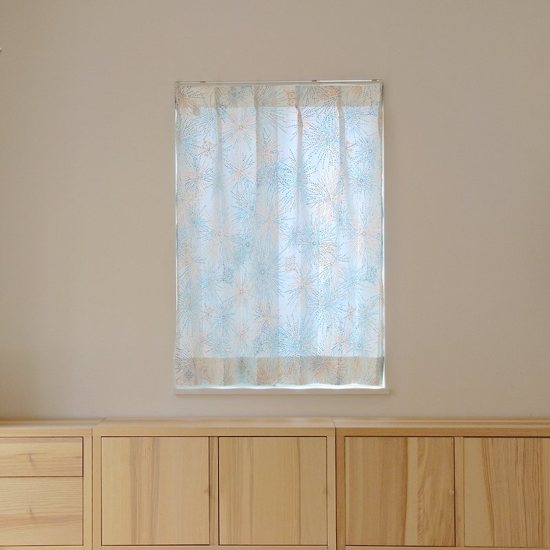 W 286cm-380cm / L 121cm-210cm Custom made curtains " Hanabi " - อื่นๆ - ผ้าฝ้าย/ผ้าลินิน สีน้ำเงิน