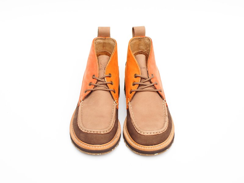 【Mountain girls】SANTA FE Moc Toe Boots MANDARIN - Women's Casual Shoes - Genuine Leather Orange