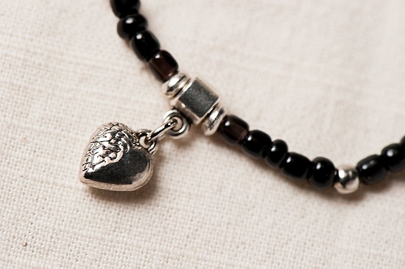[Woody'sHandmade] heart, forever. 4mm with the type of glass bracelets. - Bracelets - Other Materials Black