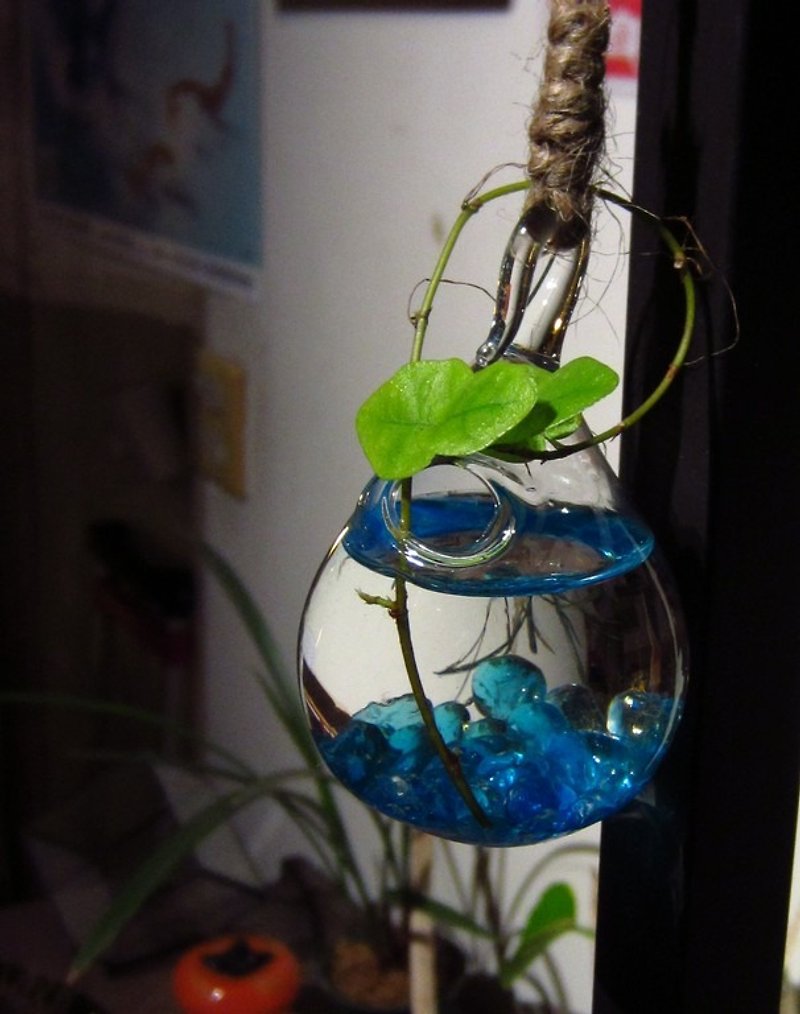 Small water drop ~ hanging pot - Plants - Glass White