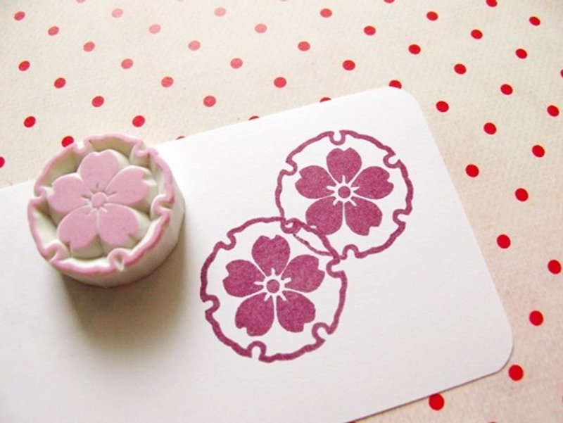 Apu Handmade Stamp Japanese Style Decorative Cherry Blossom Stamp Set C Type - ตราปั๊ม/สแตมป์/หมึก - ยาง 