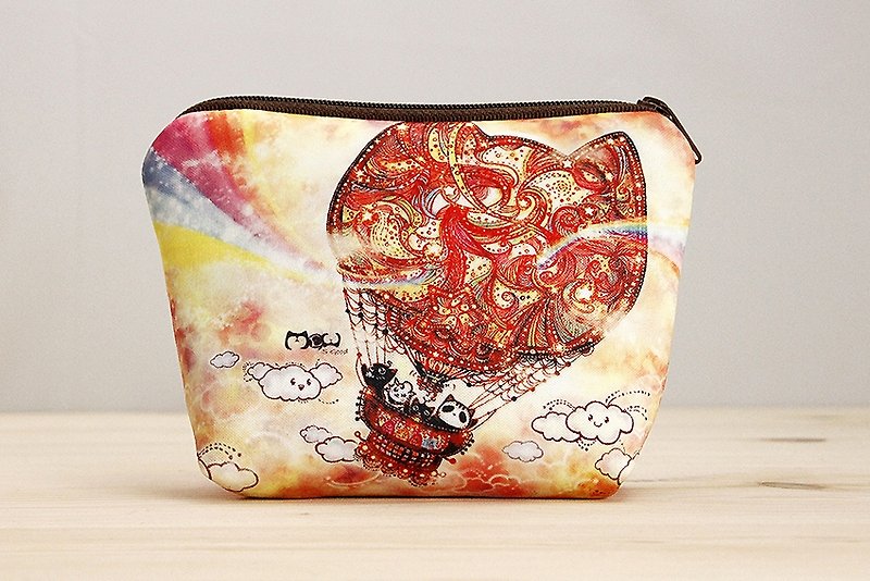 ★ hand-made three-dimensional 000 packets - cat hot-air balloon - Toiletry Bags & Pouches - Other Materials Orange