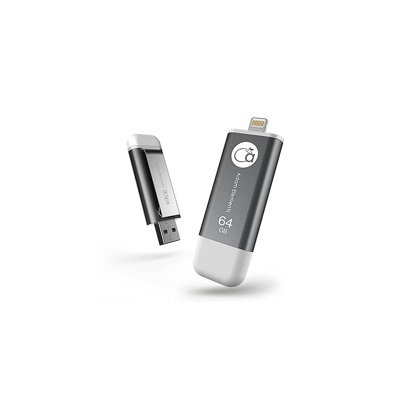 iKlips 蘋果iOS極速雙向隨身碟 64GB 灰4714781445481 - USB 隨身碟 - 其他金屬 灰色