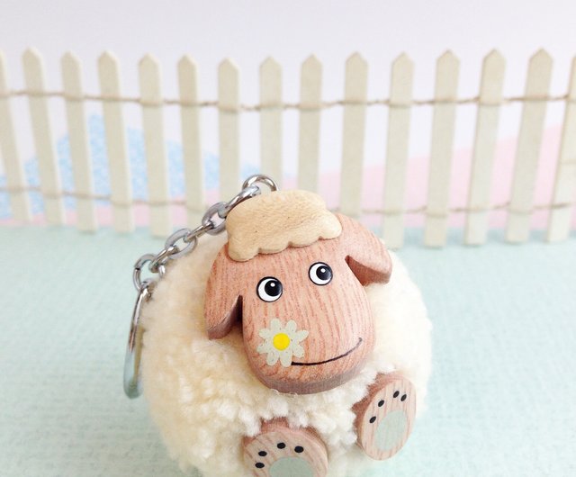 POM POM SHEEP key chain/ magnet - Shop longlasting Magnets - Pinkoi