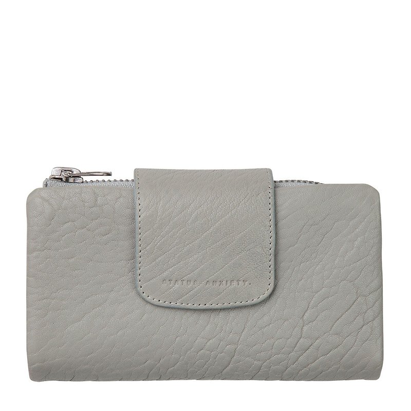 THE FALLEN Long Clip _Light Grey / Light Grey - Clutch Bags - Genuine Leather Gray