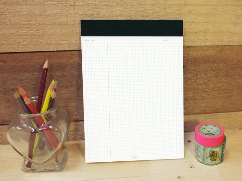 Chuyu [Creer] A5/25K tearable square eye planning paper - Notebooks & Journals - Paper White