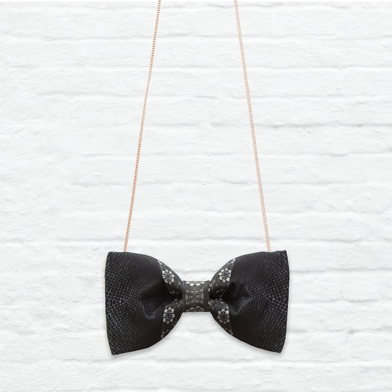Style K0015 沉默空間 印花領結 頸鏈 頭飾 寵物頸圈 童裝領結 - 頸鏈 - 其他材質 黑色