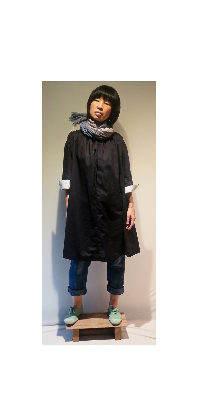 g3305-1 cool black smock style dress - One Piece Dresses - Other Materials Black