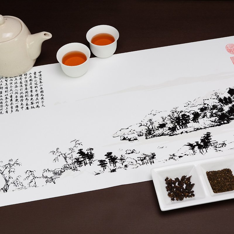 [喜朋 SiPALS] Fuchun Mountain Home Figure Table Banner Gift Box | Forbidden City Authorized - Place Mats & Dining Décor - Silicone White