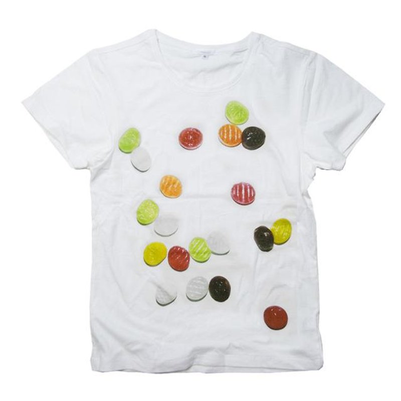 [Sweet memories] Tcollector interesting design T-shirts drop candy - เสื้อยืดผู้หญิง - ผ้าฝ้าย/ผ้าลินิน 