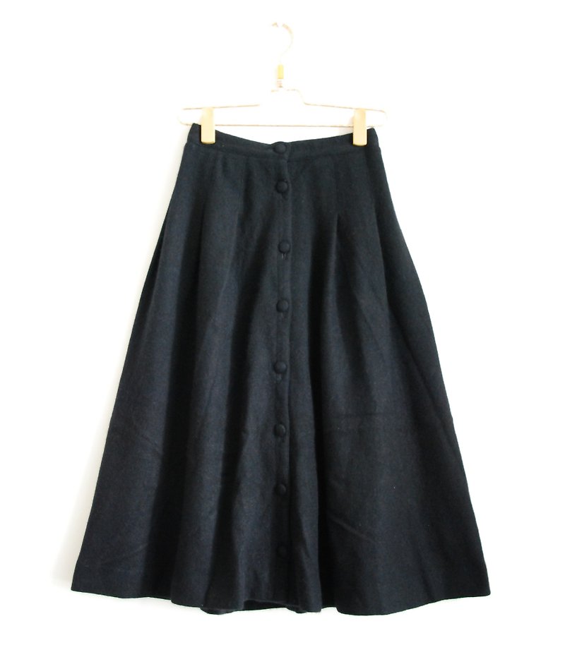 Breasted vintage woolen skirt - กระโปรง - วัสดุอื่นๆ 