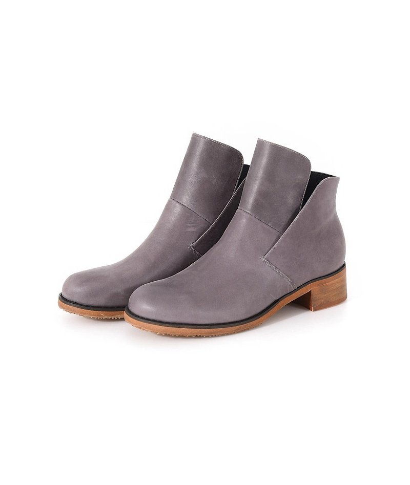 [Fashion designer] irregular shape of the shoe - waxy (Jinyu 25) Ash - Women's Oxford Shoes - Genuine Leather Gray
