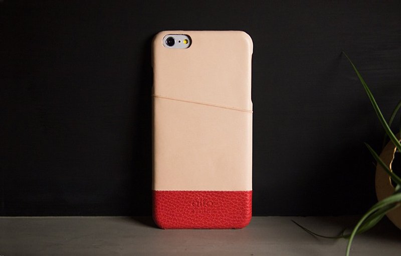 Alto iPhone 6 Plus/6S Plus 真皮手機殼背蓋 Metro-本色/荔枝紅 - 手機殼/手機套 - 真皮 紅色