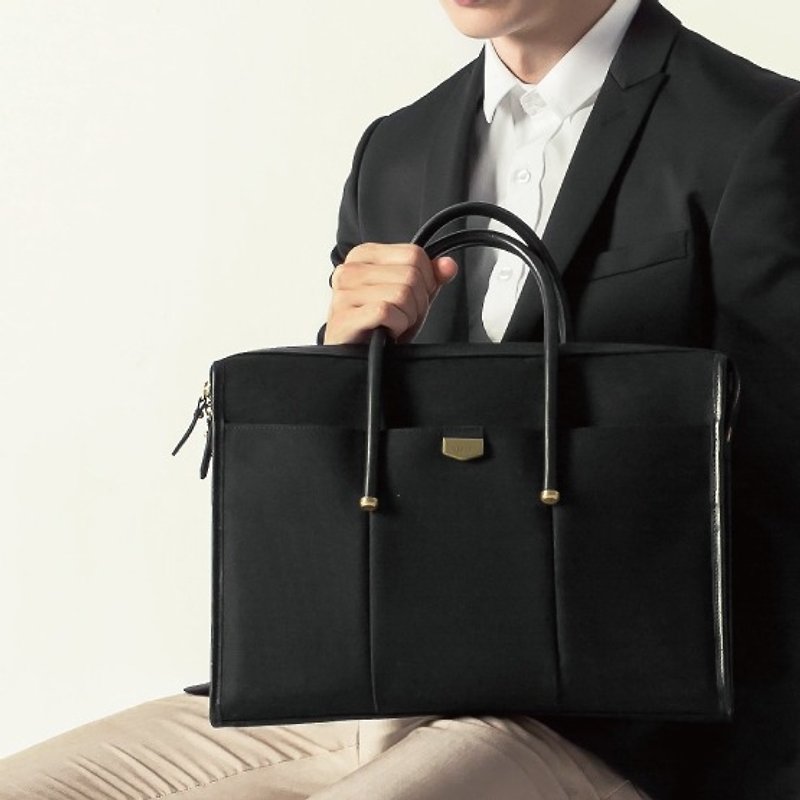 [ADOLE] Arc de Triomphe briefcase - ink black - Briefcases & Doctor Bags - Other Materials Black