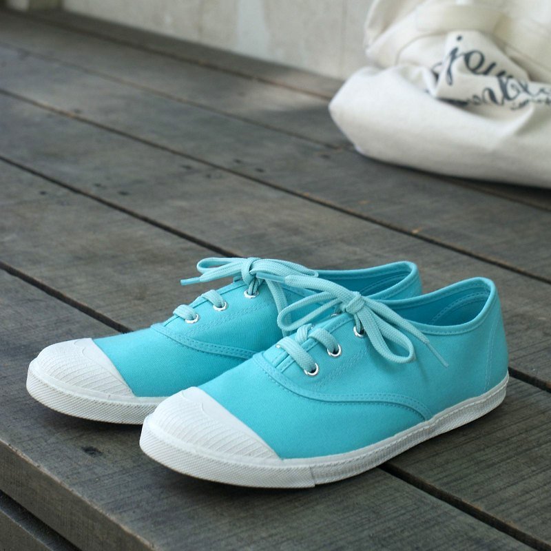 KARA Tiffany blue every girl wants to collect to the shoe boutique canvas shoes / casual shoes national casual shoes Taiwan good product Southgate Nangang port - รองเท้าลำลองผู้หญิง - วัสดุอื่นๆ สีน้ำเงิน