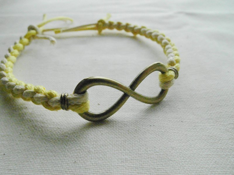 ~ M + Bear ~ Love Unlimited Love Unlimited, 8 wax rope braided bracelet (bronze yellow) - สร้อยข้อมือ - โลหะ สีเหลือง