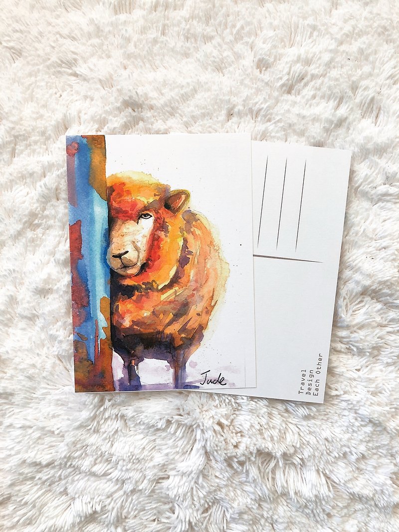 Animal Postcards Sheep - การ์ด/โปสการ์ด - กระดาษ สีแดง