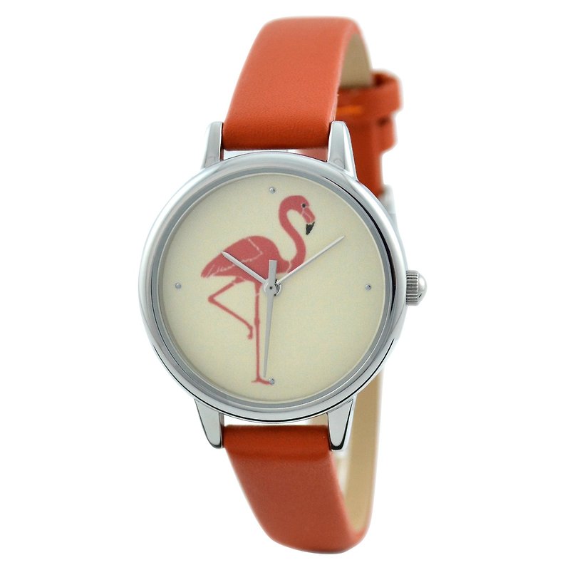 フラミンゴは、女性のフォームはフリー輸送腕時計 - 腕時計 - 金属 オレンジ