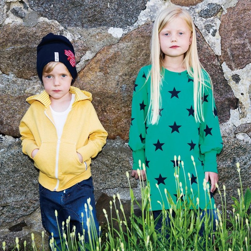 【Swedish children's clothing】Organic cotton children's clothing with inner cotton coat 8-10 years old yellow - Coats - Cotton & Hemp Yellow