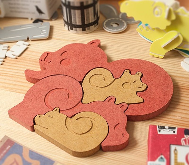 [Baby toys] Squirrel season┇Environmental protection and non-toxic puzzle - Kids' Toys - Wood Multicolor
