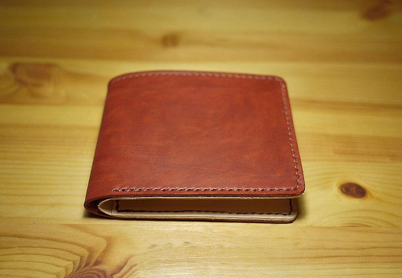 小島手工皮夾 Leather Wallet - 長短皮夾/錢包 - 真皮 咖啡色