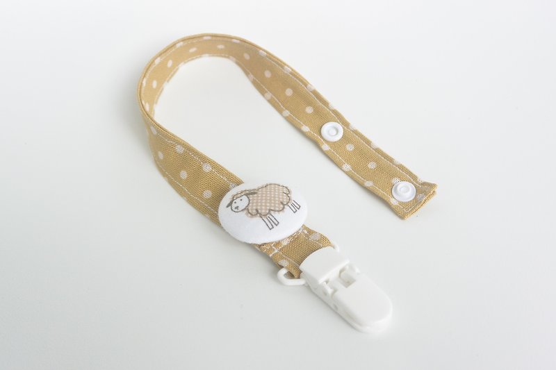 Hand-feel cloth buckle pacifier chain-Sheep - Bibs - Other Materials Brown