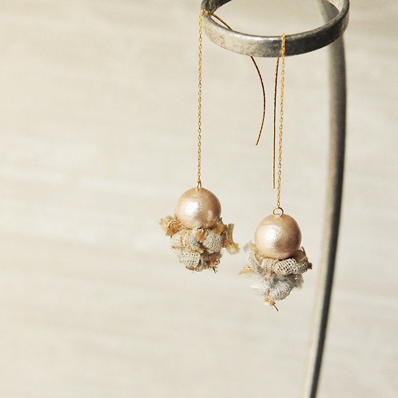 Cotton Pearl earrings &quot;Snow&quot;