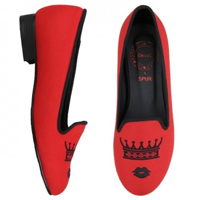 【RED COLLECTION】SPUR Karte collection flats FF5200 QUEEN - รองเท้าลำลองผู้หญิง - วัสดุอื่นๆ สีแดง