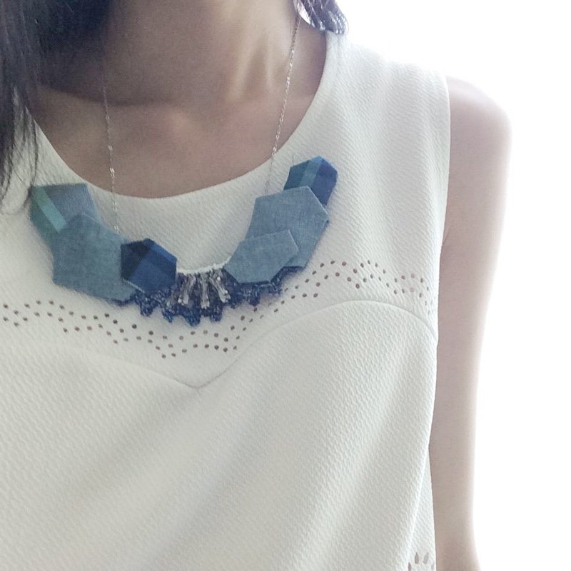 幾何学的な/ kkk.necklace。Geometric series - 項鍊 - 其他材質 藍色