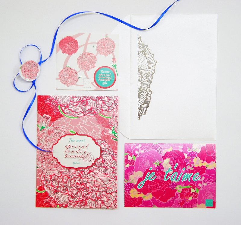 ✿ ✿ fragrant carnations kit - Cards & Postcards - Paper Red