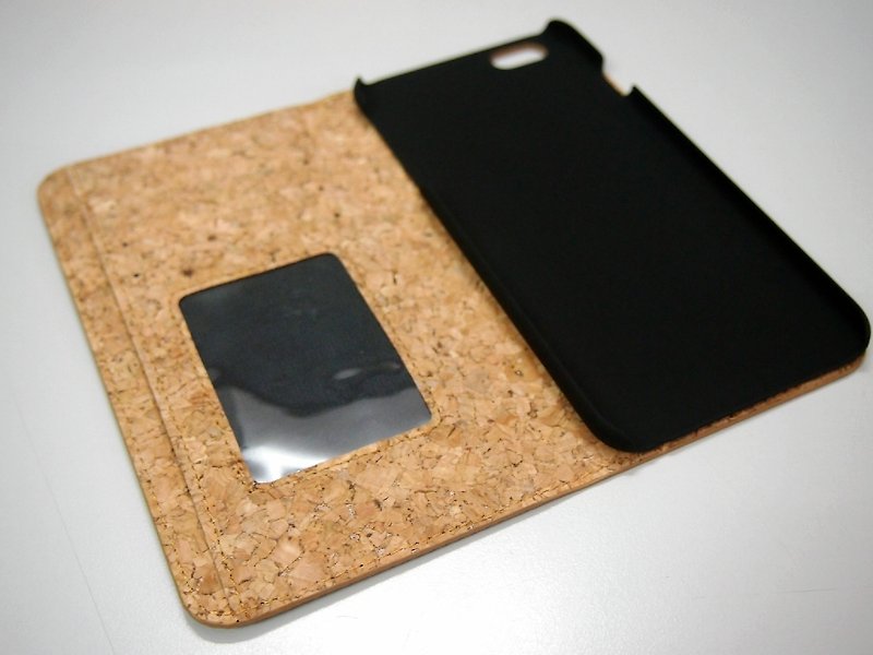 Cork iPhone 6S Plus Flip Case natural wood phone cover card holder wallet - เคส/ซองมือถือ - พืช/ดอกไม้ 