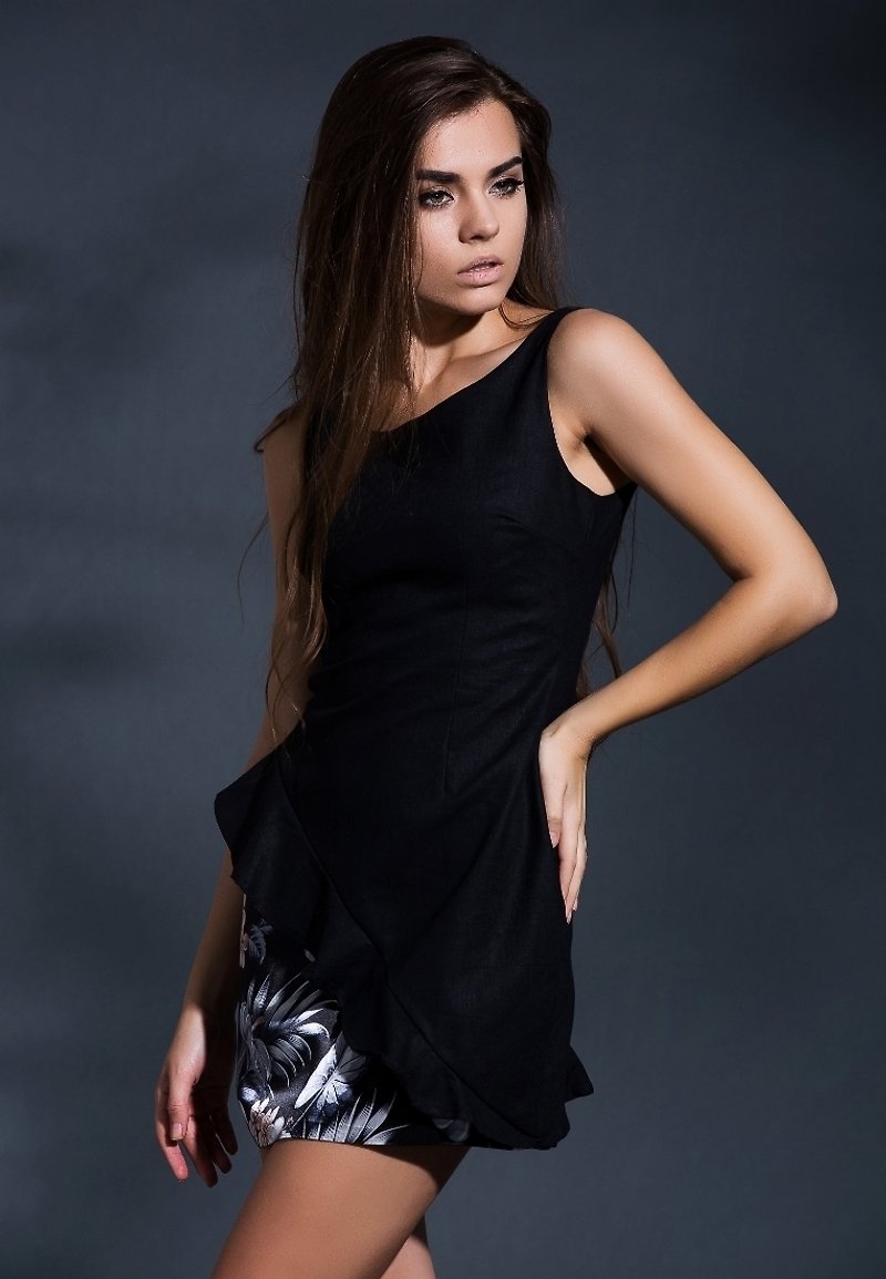 Moon rise ruffle mini dress in Black - Skirts - Other Materials Black