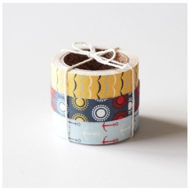 Special offer to clear - Nordic wind cloth tape (three in) 24-Sailing, E2D94999 - Washi Tape - Other Materials Multicolor