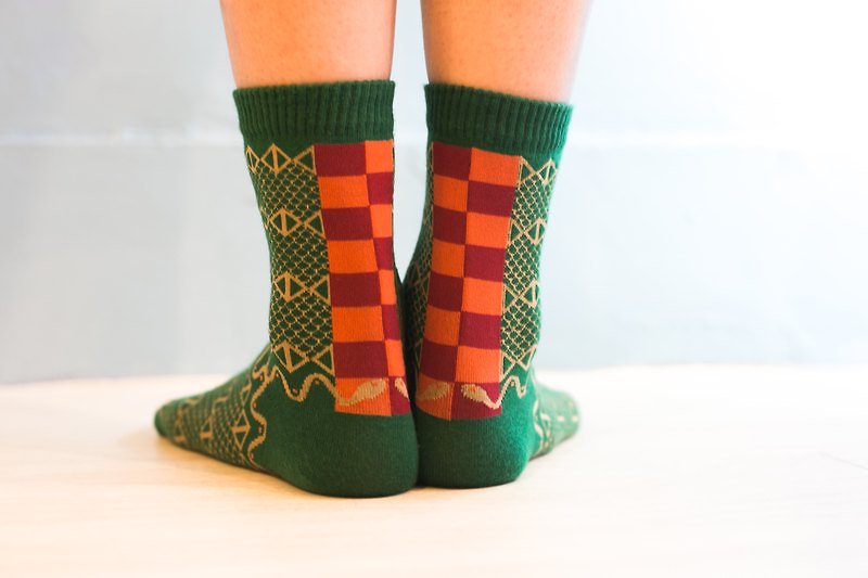 Sinonatrix Annularis Socks_Animals Collection, unisex/quirky/happy socks - Socks - Cotton & Hemp Green