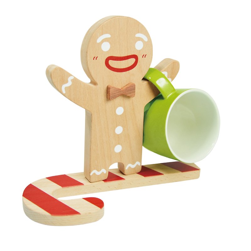 Gingerbread Man Cup Holder - อื่นๆ - ไม้ สีนำ้ตาล