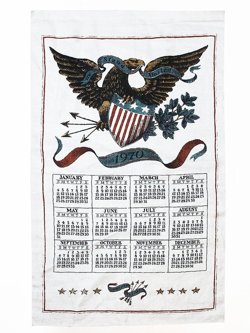 Old American Monthly Calendar - Other - Other Materials Blue