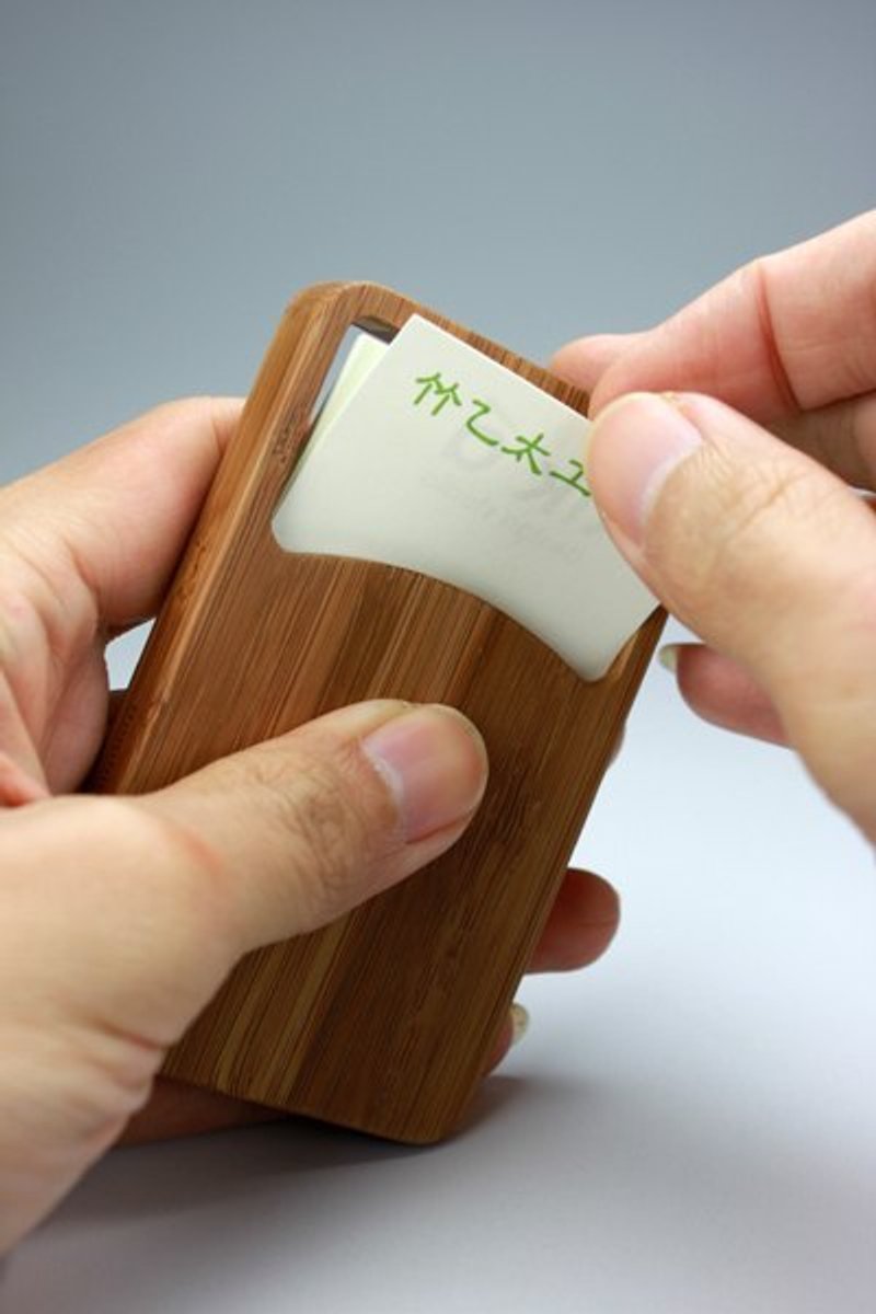 名刺_盒(名片盒) 含客製化圖騰、LOGO雷雕 台灣手作限量 - 卡片套/卡片盒 - 竹 咖啡色