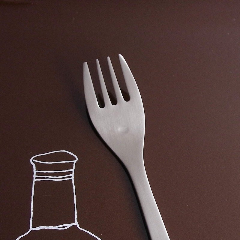 [Japan Shinko] Japanese designer series-nendo Sato smile dimple-small dinner fork - Cutlery & Flatware - Stainless Steel Silver