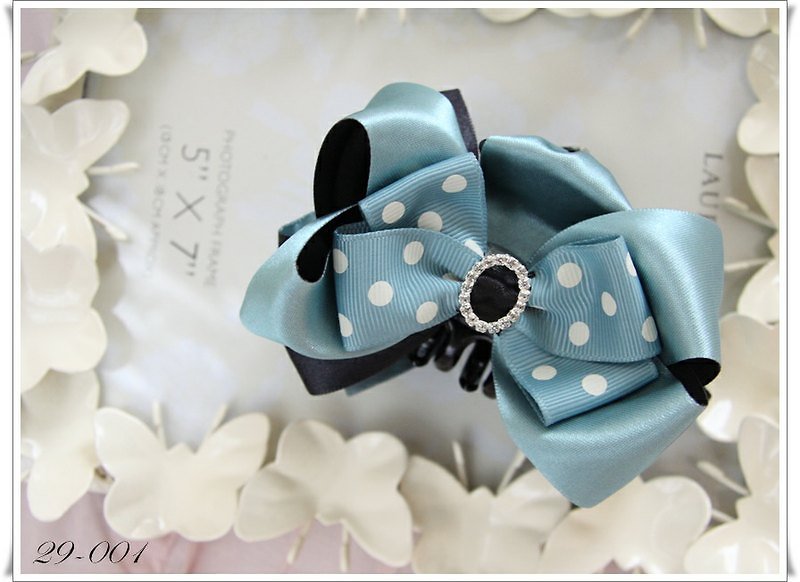 Blue and white dot series ~ shark clip - Hair Accessories - Other Materials Blue