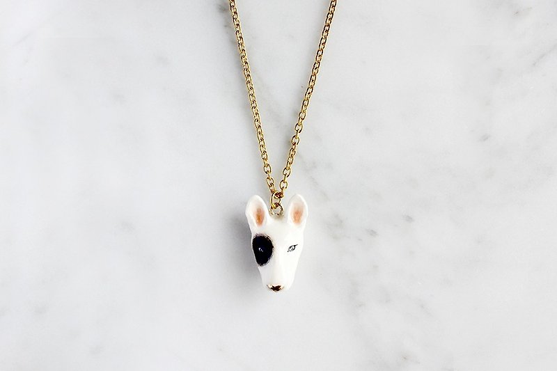 Bob, Bull Terrier Necklace. - Necklaces - Other Metals White