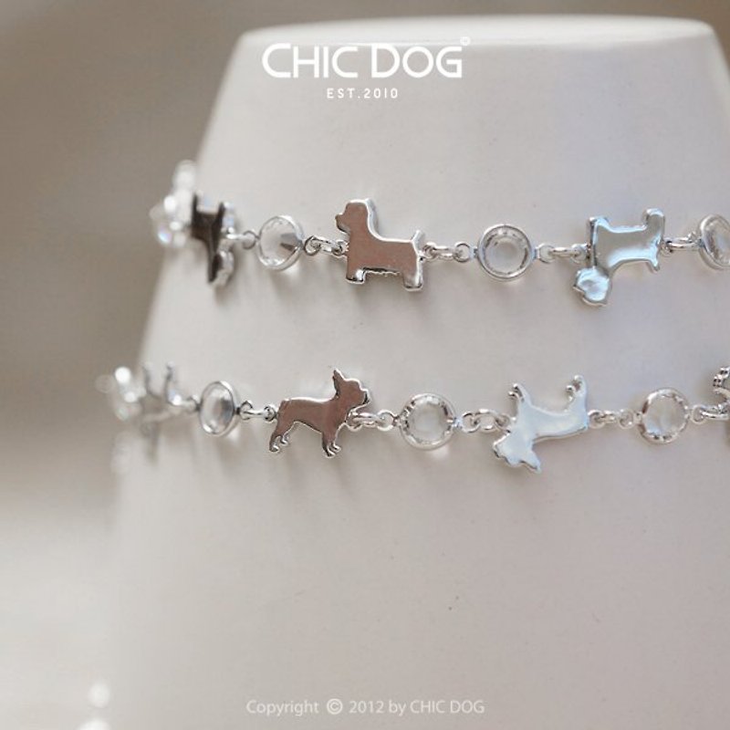 Other Metals Bracelets Gray - CHIC DOG 施華洛世奇圓鑽手鍊