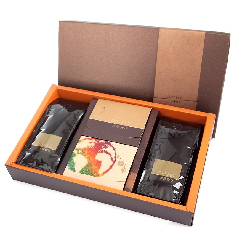 【Great Concealment】Zhao Yue Coffee Gift Box ~ 2 1/2 pound coffee beans, 10 filter-hanging coffee, gift box, gift bag - กาแฟ - อาหารสด สีดำ