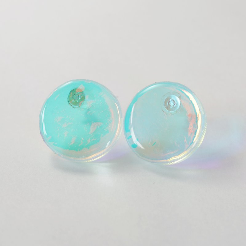 waterdrop earrings (circle blue) - Earrings & Clip-ons - Acrylic Blue