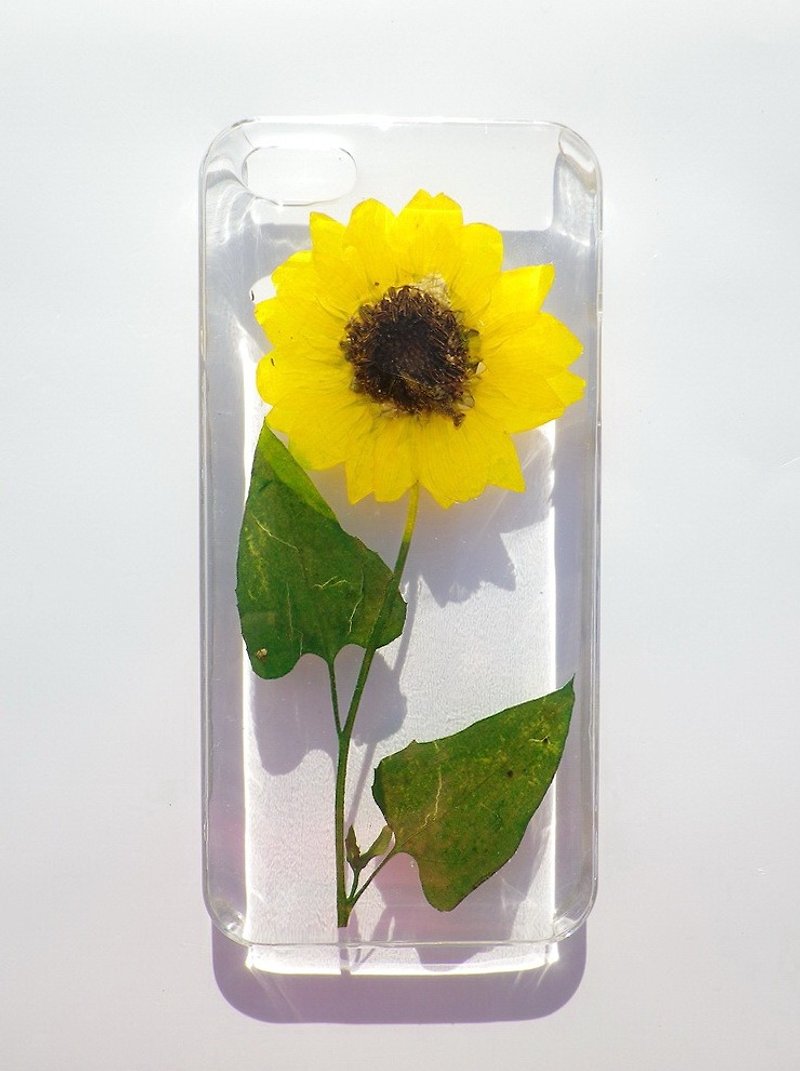 Anny's workshop hand-made pressed flower phone case for iphone 5 / 5S and SE, sunflower - Phone Cases - Plastic Yellow