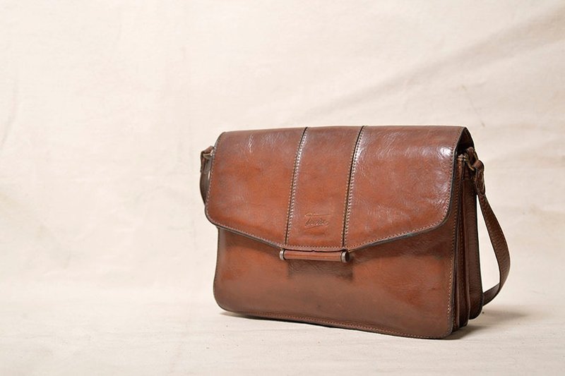 Vintage antique package - Messenger Bags & Sling Bags - Genuine Leather Brown