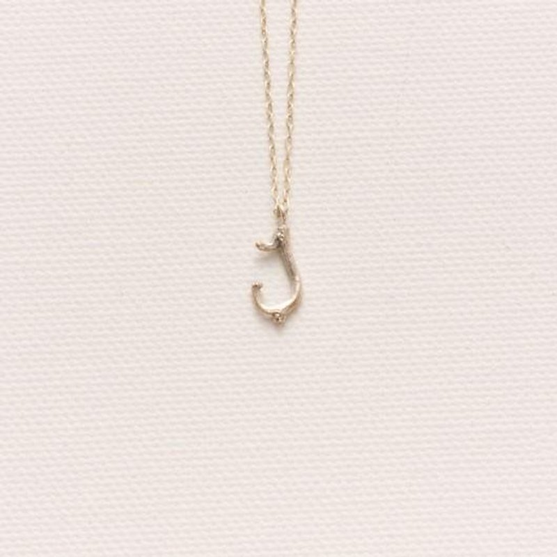 Twig Initial Blanche Initial Charm Necklace J - Necklaces - Other Metals Gold