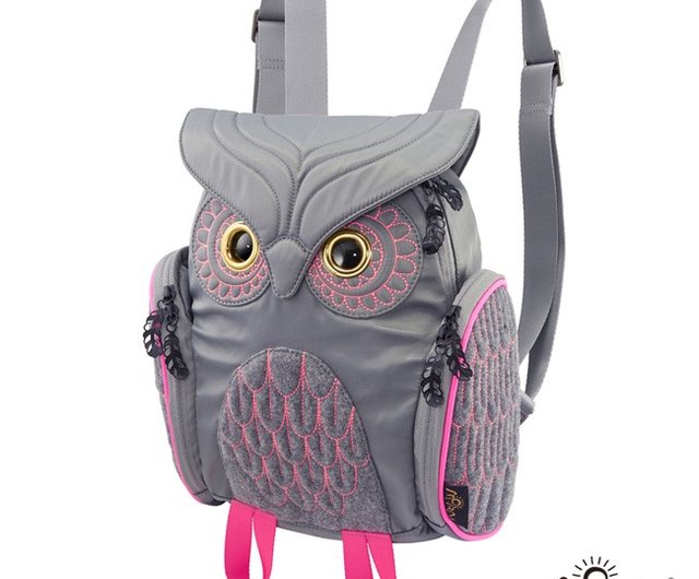 Morn Creations 純正 Pop Owl バックパック - グレー (S Morn Creations 純正 Pop Owl バックパック - グレー (S
