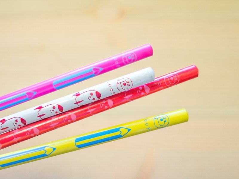 Narcissism pencil + Xiu Xiu rocket / normal pencil group (under the single day of payment, send a deerskin bag stickers choke!) - กล่องดินสอ/ถุงดินสอ - ไม้ สึชมพู