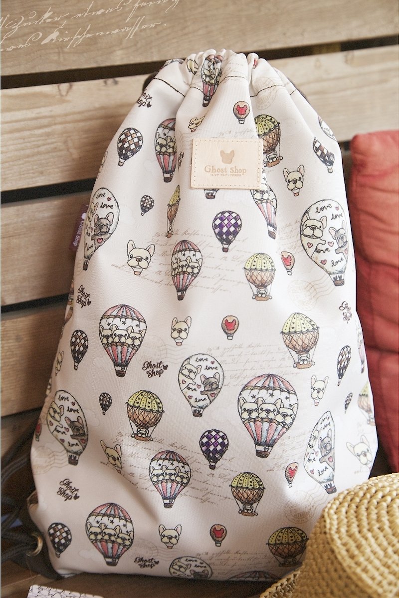(Sold out) dream of a hot air balloon - after beam port backpack - Drawstring Bags - Other Materials Khaki
