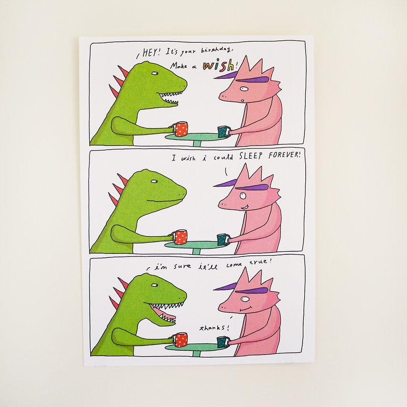 Dinosaur's Wish | Postcard - การ์ด/โปสการ์ด - กระดาษ ขาว
